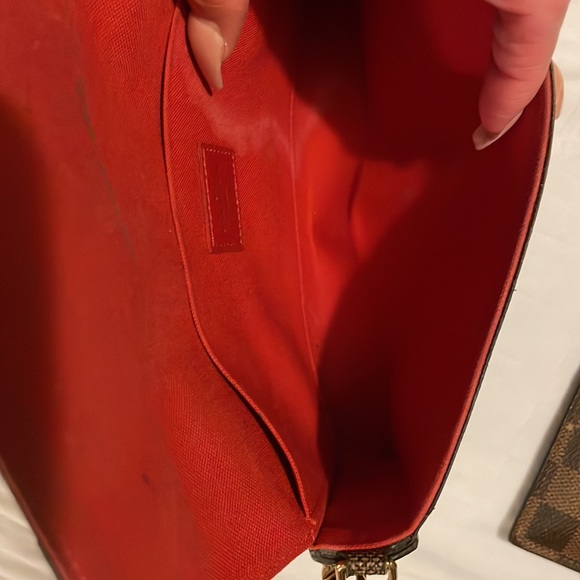 LOUIS VUITTON DAMIER EBENE POCHETTE FELICIE CHAIN WALLET - Picture 10 of 11